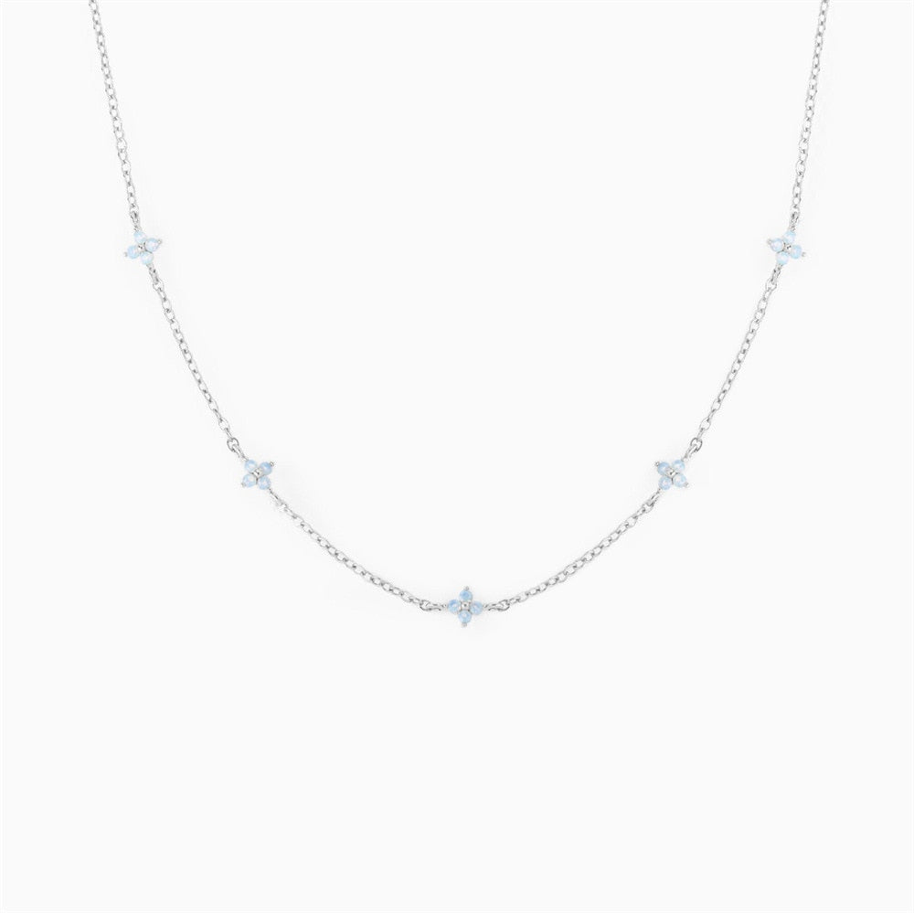 Tiny Blue Flower Necklace